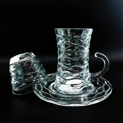 Wholesale Price 18 PCS Transparent Glass Cawa Cup Tea Cup Set With Customized Modern Designs