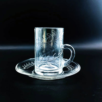 Factory Machine Made 18 PCS Glass Turkish Tea Cup Cawa Cup Set With Saucers And Customized Unique Designs
