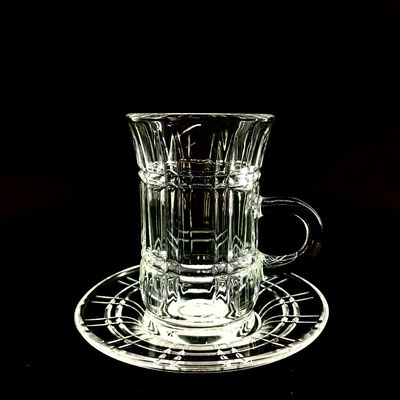 Best Selling Glossy Glass Of Arabic 18pcs Tea Cup And Cawa Cup With Saucer