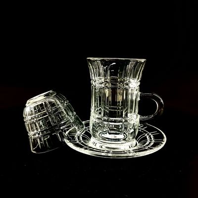 Best Selling Glossy Glass Of Arabic 18pcs Tea Cup And Cawa Cup With Saucer