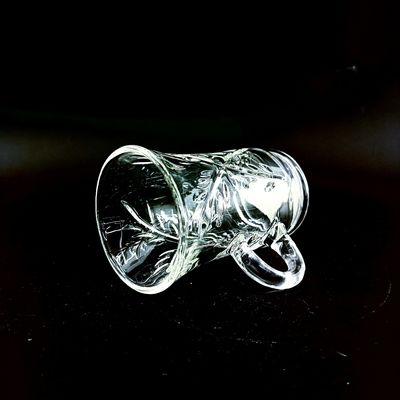 Elegant Round Glass Tea Cup Set With 6 Cups