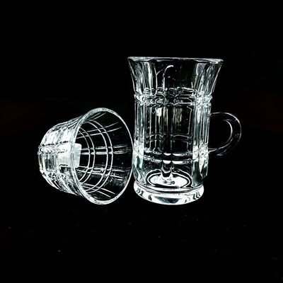 Sparkling Glass Arabic Tea Cup Set In 18pcs Engraved Customize Logo Acceptable