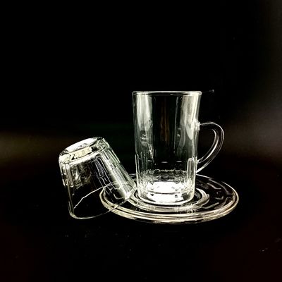 High Quality Glass Coffee Tea Cup Saucer Sets Arabian / Turkish Style