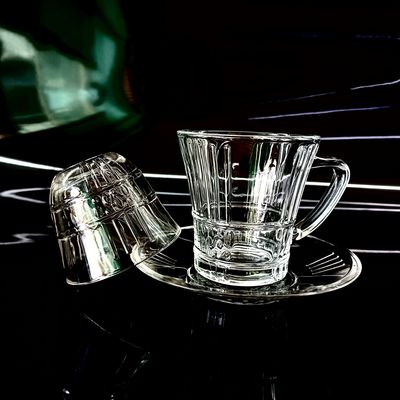 Middle East 2025 Style Transparent Glass Coffee Tea Drinking Sets High Quality