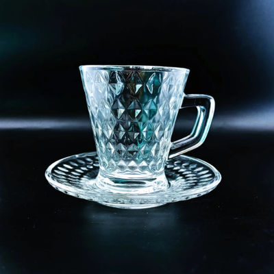 18PCS Original Glass Tea Cup Arabic Style With Cawa Cup And Saucers