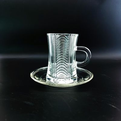 High Quality Tea Cup And Cawa Cup With Transparent Cutting Glass 18 Pcs Sets Tea Coffee Drinking Cups Customized Logo Acceptable