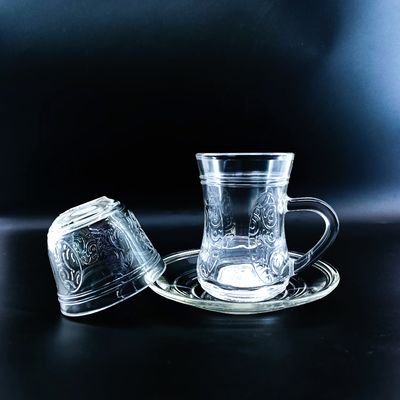 Functional and Stylish Turkish Tea Cup Sets Cawa Cup Saucers With Cutting Design