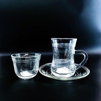 Functional and Stylish Turkish Tea Cup Sets Cawa Cup Saucers With Cutting Design