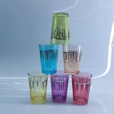 Charming 6PCS Sets Handcrafted Traditional Color Arabic Tea Cups In Round Shape