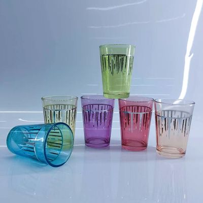 Charming 6PCS Sets Handcrafted Traditional Color Arabic Tea Cups In Round Shape