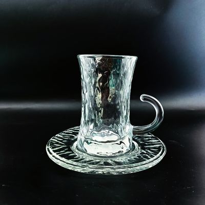 Machine Made Turkish Tea Cup Sets Cawa Cup Saucers With Cutting Design