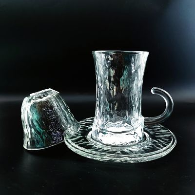 Machine Made Turkish Tea Cup Sets Cawa Cup Saucers With Cutting Design