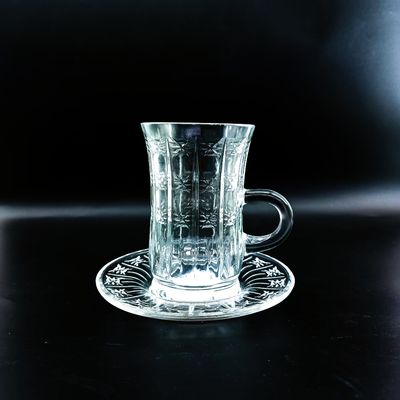 Clear Glass Turkish Cawa Cup Saucer Transparent Tea Cup Sets Different Combinations