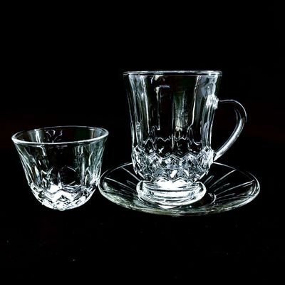 Transparent Glass Simple Style Coffee Drinking Sets Tea Cup Crystal Glass For Milk Afternoon