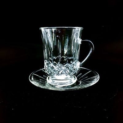 Transparent Glass Simple Style Coffee Drinking Sets Tea Cup Crystal Glass For Milk Afternoon