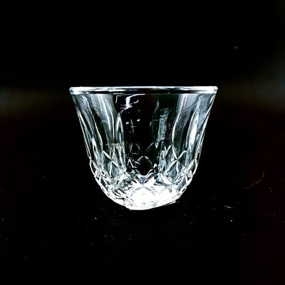 Transparent Glass Simple Style With Lattice Design Tea Cup Sets New Design Coffee Drinking Sets Crystal Glass For Milk Afternoon