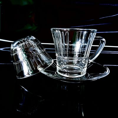 Clear Glass Tea Cup Sets Turkish Tea And Cawa Cup Customizable Logo