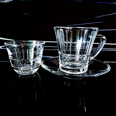 Clear Glass Tea Cup Sets Turkish Tea And Cawa Cup Customizable Logo