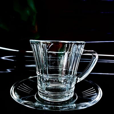 Clear Glass Turkish Tea Cup And Cawa Cup Sets Crystal Glass Customized Logo Can Make Different Combination