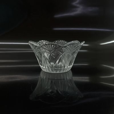 Effortless Cleaning Flower Shape Glass Candlestick Holder Package And Cylinder Design