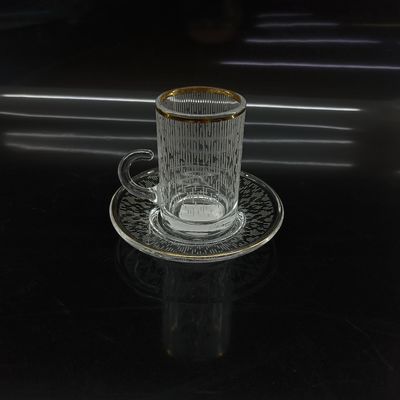 Exquisite Rain Lines Pattern Arabic Tea Cup Tea Sets for Traditional Tea Lovers