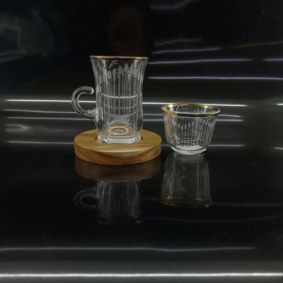 Real Gold Line With Differents Technology Arabic Tea Cup For Drinking In Restaurant And Home Kitchen