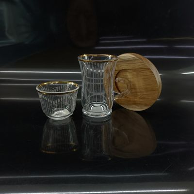 Real Gold Line With Differents Technology Arabic Tea Cup For Drinking In Restaurant And Home Kitchen