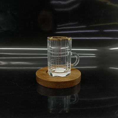 48mm Max Diameter Arabic Tea Cup Match With Wood Plates With Side Handle Top Diameter 48mm