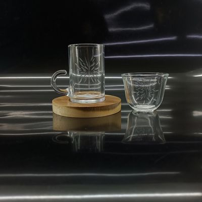 Arabic Tea Cup Small Size Must-Have For Tea Lovers Drinkware Type Arabic Glass Tea Cups With Wood Plates