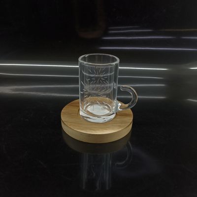 Arabic Tea Cup Small Size Must-Have For Tea Lovers Drinkware Type Arabic Glass Tea Cups With Wood Plates