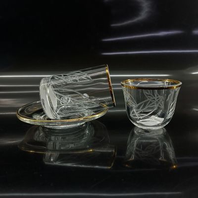 Smooth Rim Type Arabic Tea Cup Tea Sets With Max Width Of 48mm