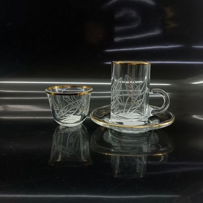 Smooth Rim Type Arabic Tea Cup Tea Sets With Max Width Of 48mm