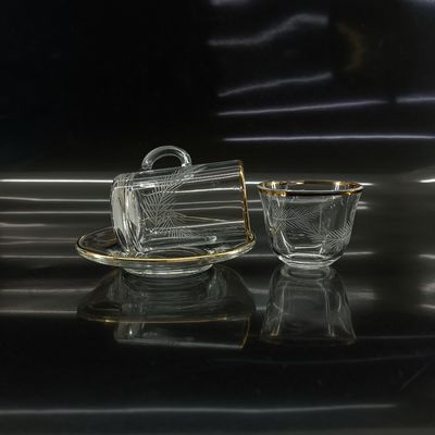 Single Handle Glass Arabic Tea Cup 75mm Height