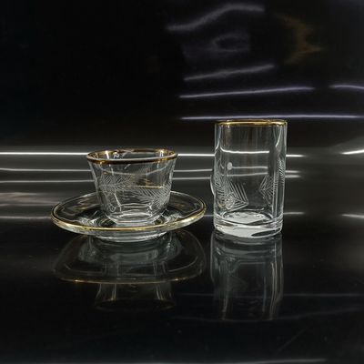 Single Handle Glass Arabic Tea Cup 75mm Height