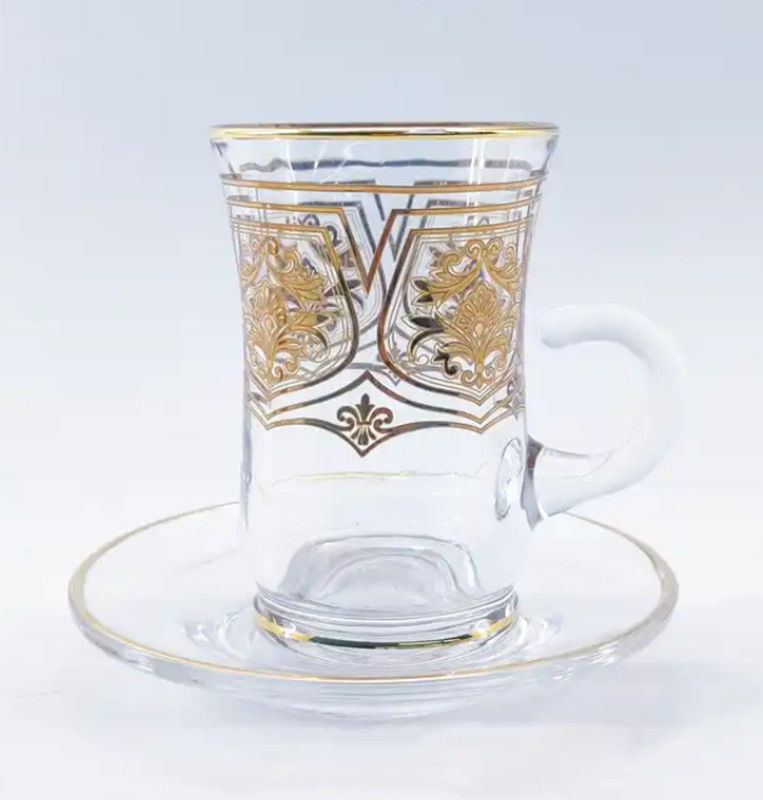 105ml Arabic Tea Cup Hand Painted Glass Turkish Cups For Tea