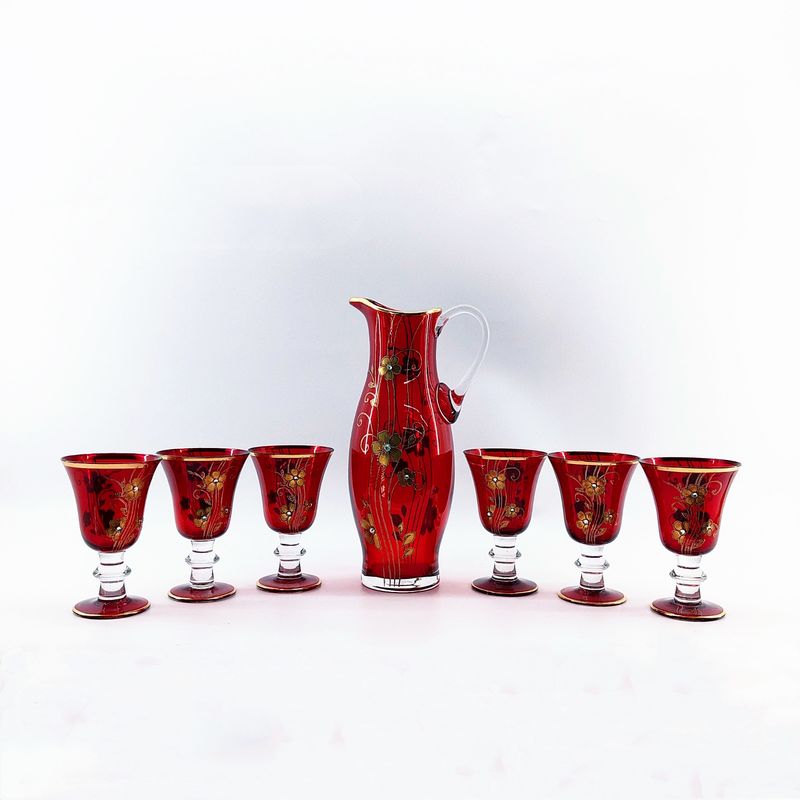Restaurant Water Jug Glass Set Handle Modern Water Jug And Tumbler Set