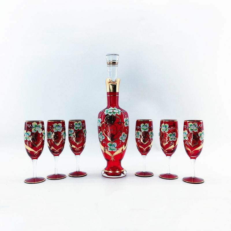 7Pcs Glass Water Jug Set Customized 2.2L Carafe And Glass Set