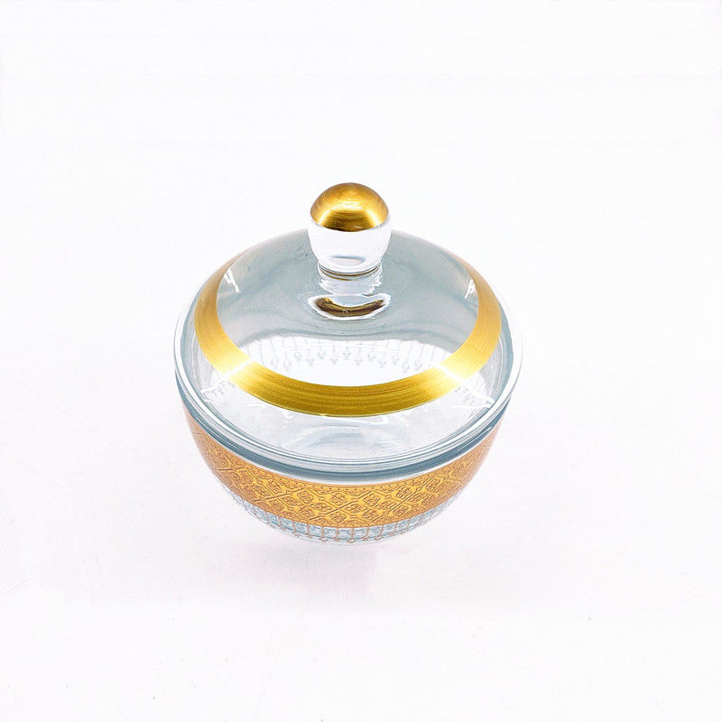 Home Custom Round Candy Dish Crystal Glass With 10.8cm Height