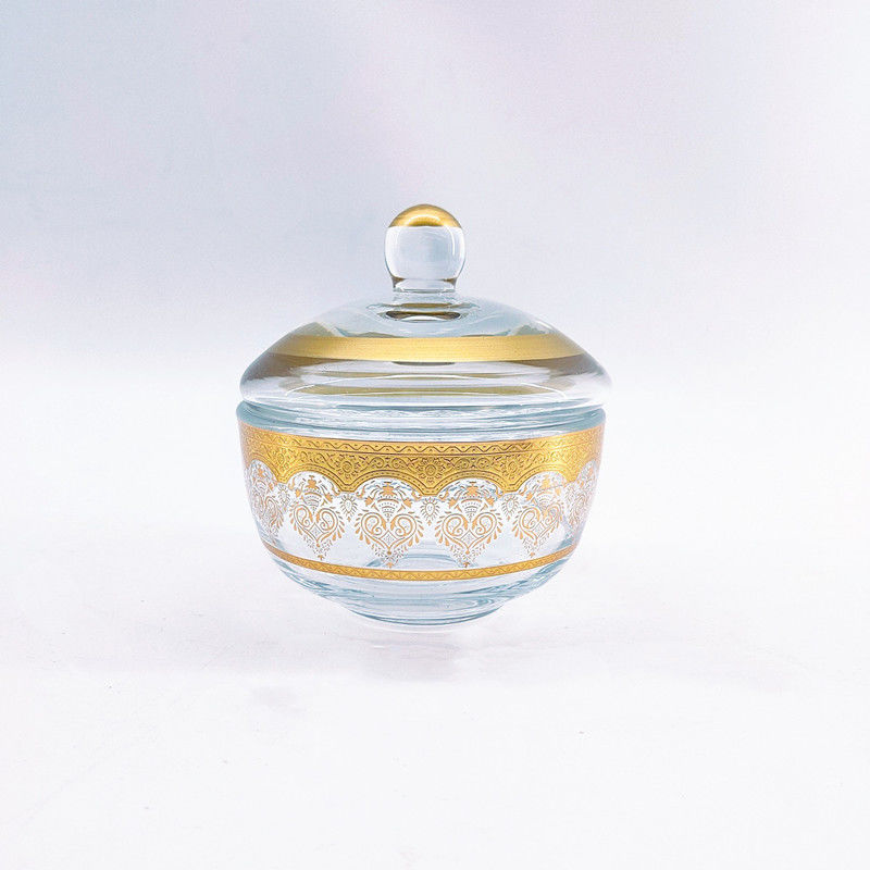 Storage Crystal Clear Glass Candy Dish Round Shape 5.5cm Depth