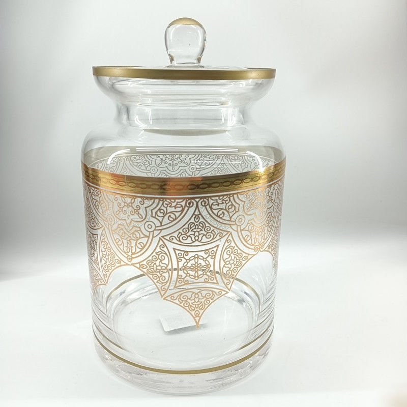 Medium Contemporary Glass Sugar Bowls 1600ml Capacity For Kitchen