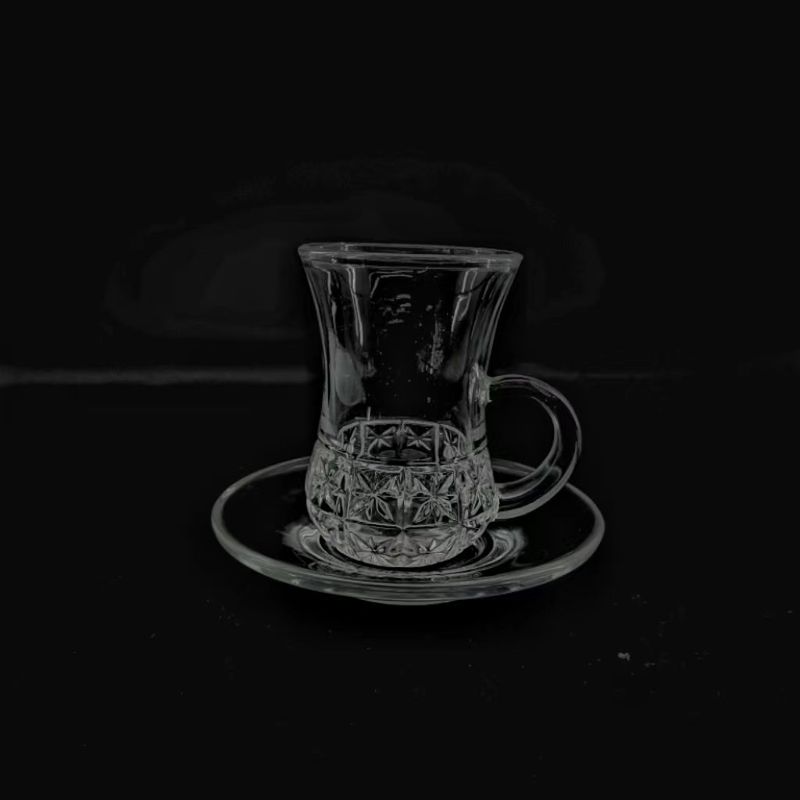 Tea Cup Sets Arabian Style Coffee Cup Sets Glass Materials Hand-Made Design For Tea Coffee Milk With Custimized Patten
