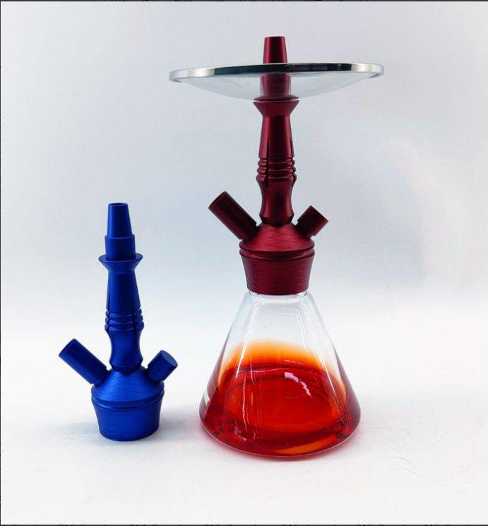 Handmade Clear Hookah Shisha Colorful Glass Nargile Customizable Stylish Aluminum Hookah Alloy Shisha Hokka For Smoking