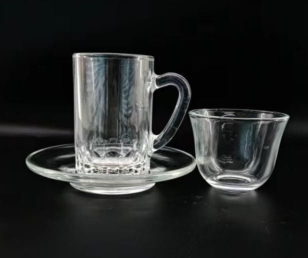 18 PCS Wholesale Price Fashion Glass Arabic Tea Cup Set Coffee Set With High Quality And Elegant Shape