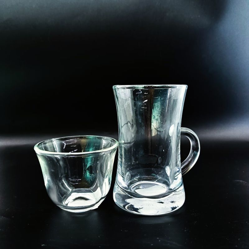 Machine Made Turkish Tea Cup And Cawa Cup Sets Crystal Glass Accept Customized Logo Package Can Make Different Combination