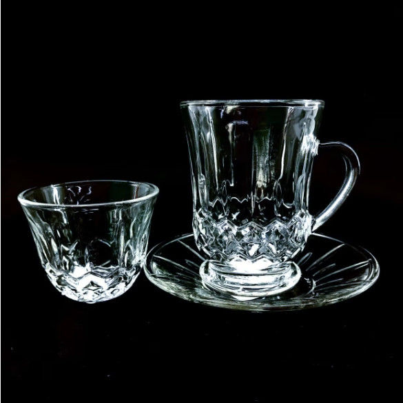 18PCS Multi-types Design Turkish Tea Cup And Saucer With Cawa Cup Coffee Cup