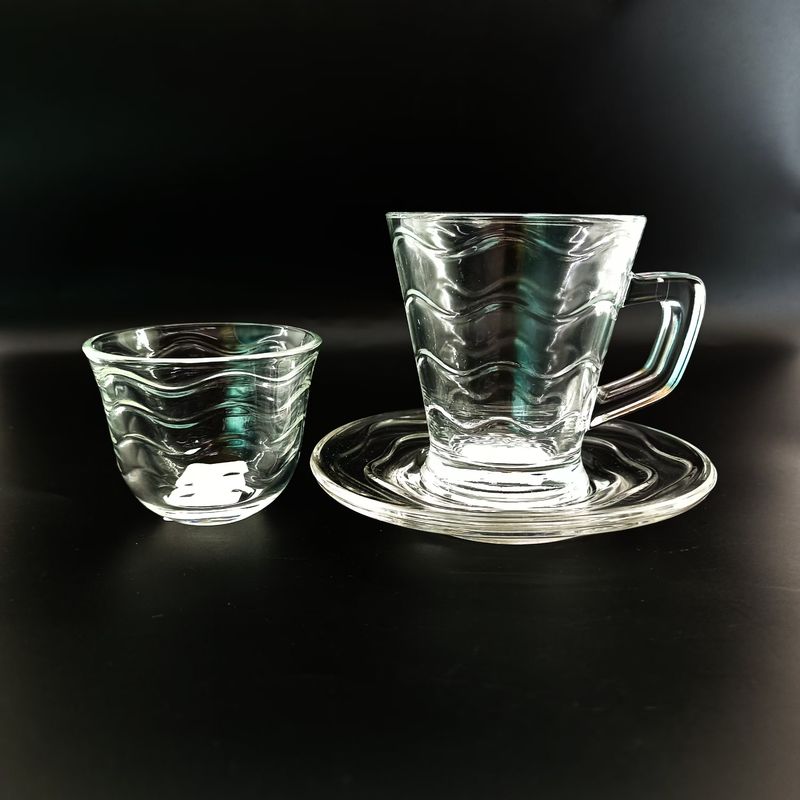 18PCS Machine Made Turkish Style Tea Cup With Cawa Cup And Saucer Sets