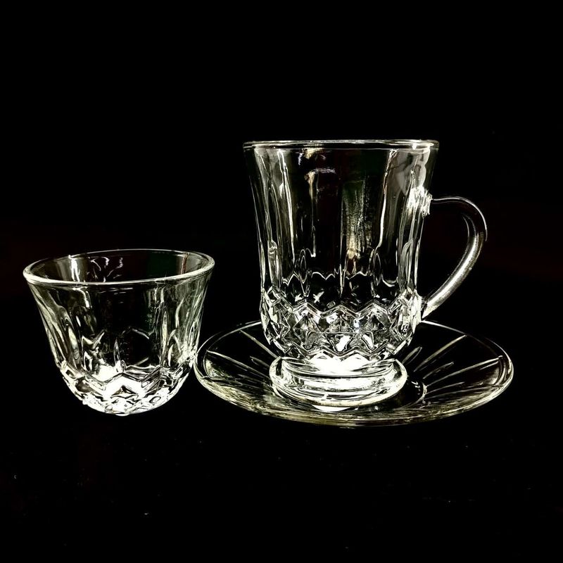 Traditional Arabic Tea Cup Set Elegant Design Durable Lightweight 6 Turkish Cups 6 Cawa Cups 6 Saucers