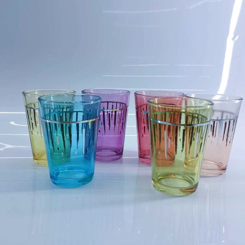 Charming 6PCS Sets Handcrafted Traditional Color Arabic Tea Cups In Round Shape