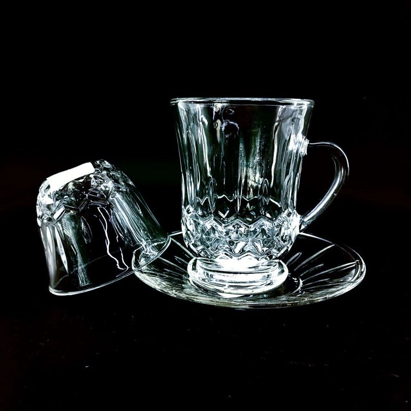 Transparent Glass Simple Style Coffee Drinking Sets Tea Cup Crystal Glass For Milk Afternoon