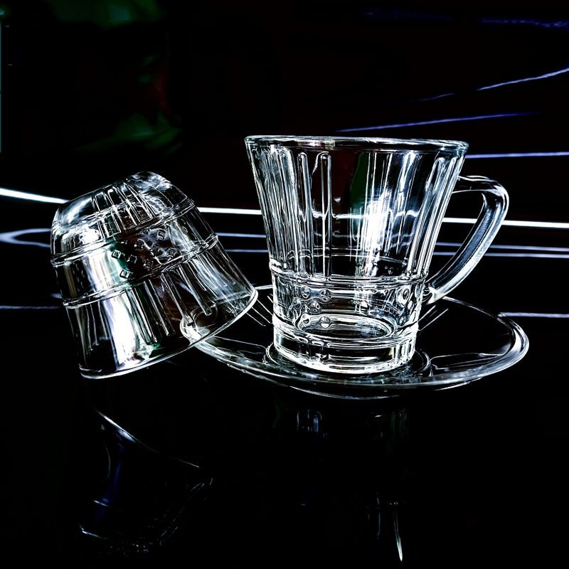 Clear Glass Tea Cup Sets Turkish Tea And Cawa Cup Customizable Logo
